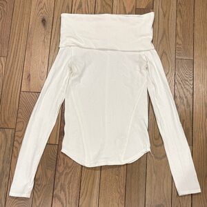 We The Free Off-Shoulder Cream Long Sleeve Top